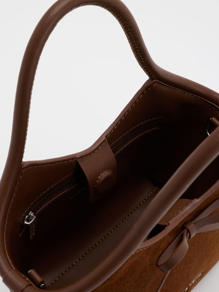 T&uacute;i x&aacute;ch Hazel Bow Tubular, Pecan Brown, hi-res