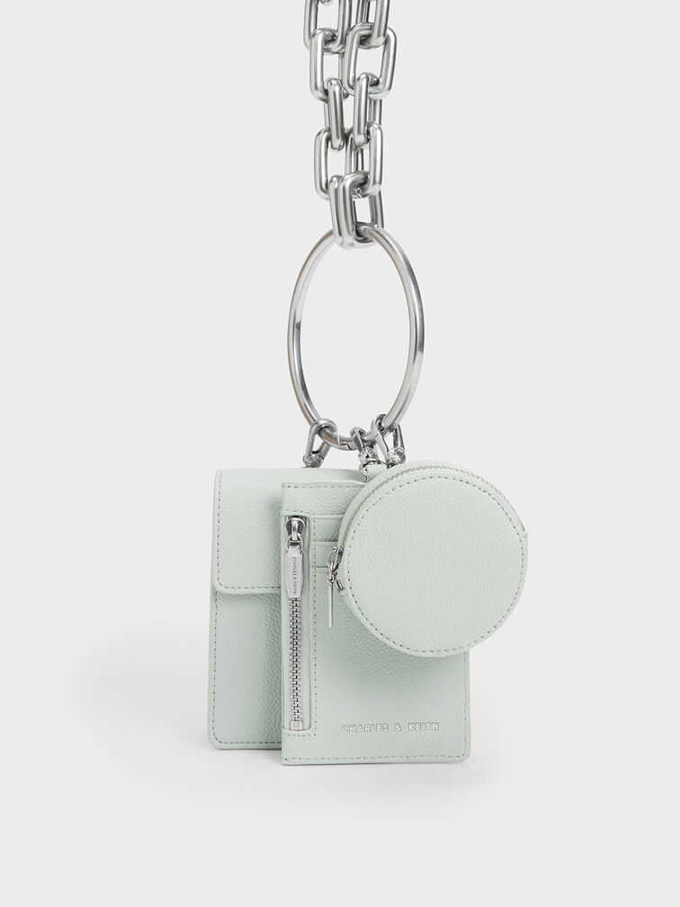 Túi mini Chain Strap Ring-Detail, Xanh lá nhạt, hi-res