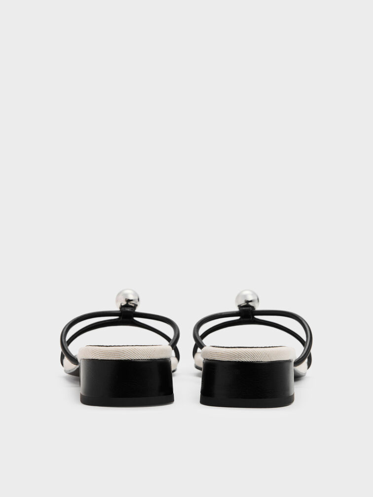 Gi&agrave;y mules cao g&oacute;t Georgie, Đen, hi-res