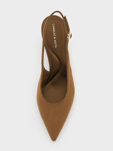 Emelia Faux Suede Slingback Pumps, Camel, hi-res