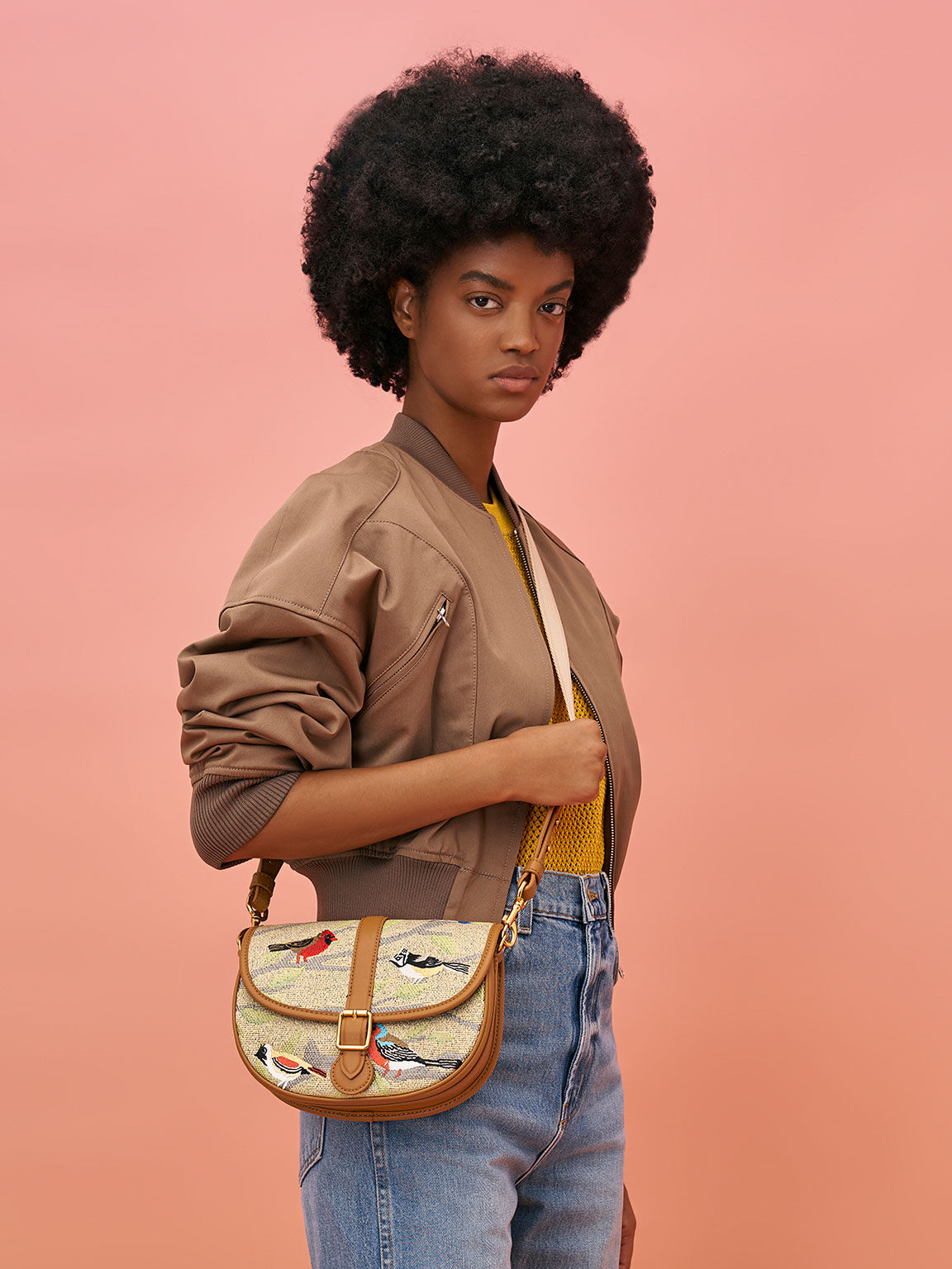 Flora Jacquard & Nylon Crossbody Bag, Multi, hi-res