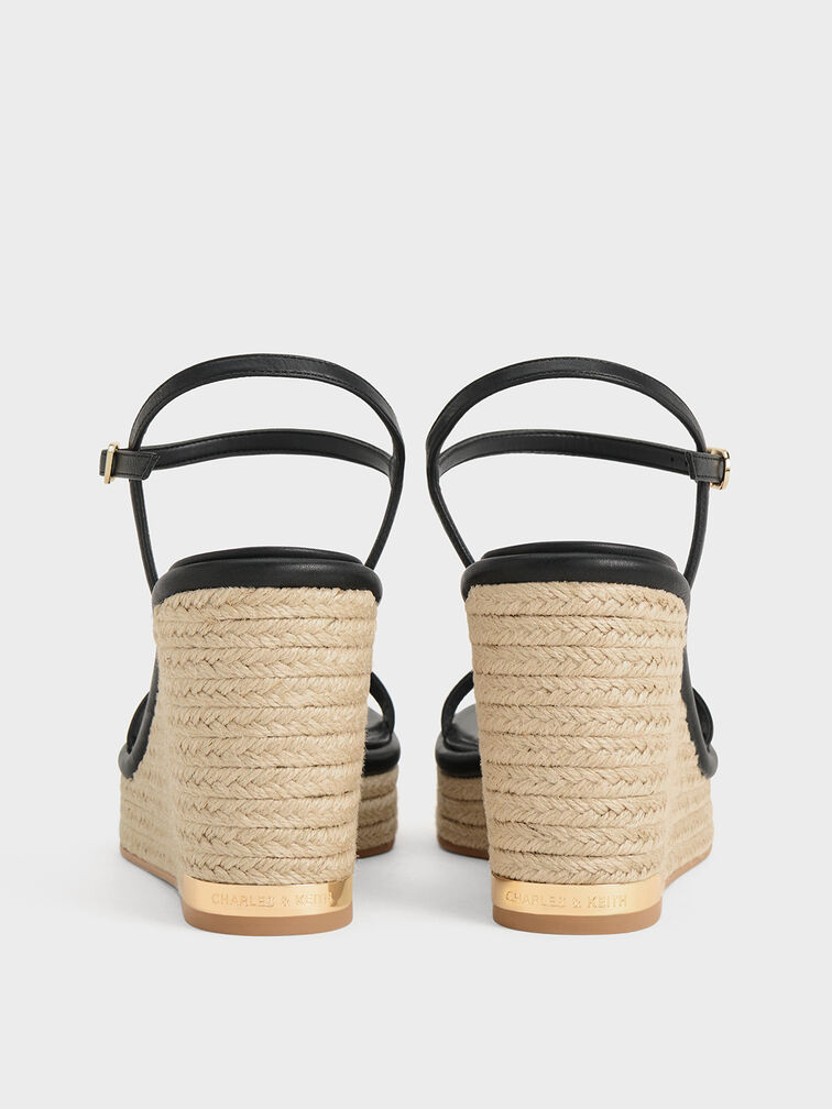 Gi&agrave;y đế xuồng hở mũi Espadrille, Đen, hi-res