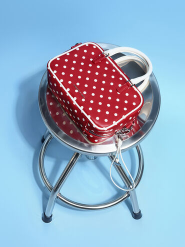 T&uacute;i x&aacute;ch phom chữ nhật Sianna Polka-Dot, Equestrian Red, hi-res
