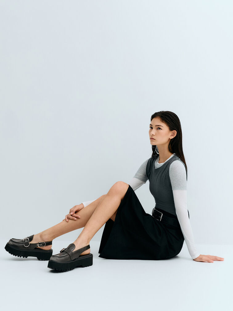 Gi&agrave;y sandals đế cao Eliot Platform, X&aacute;m, hi-res