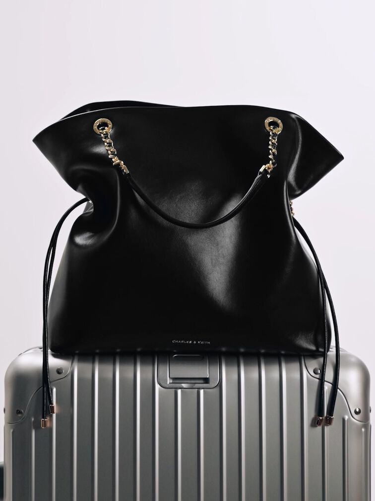 Túi tote Arya Braided-Strap Double-Handle, Đen, hi-res