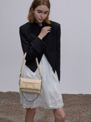 T&uacute;i đeo ch&eacute;o chần b&ocirc;ng Delfina, Sand Beige, hi-res