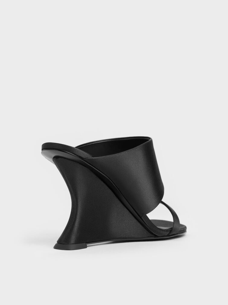Gi&agrave;y mules đế xuồng quai ngang, Đen họa tiết, hi-res