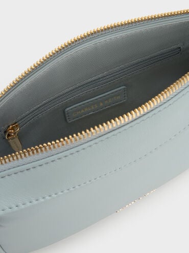 Mini Haylen Braided-Charm Shoulder Bag, Misty Blue, hi-res