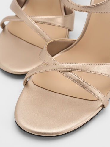 Gi&agrave;y sandals cao g&oacute;t Metallic, Rượu vang, hi-res