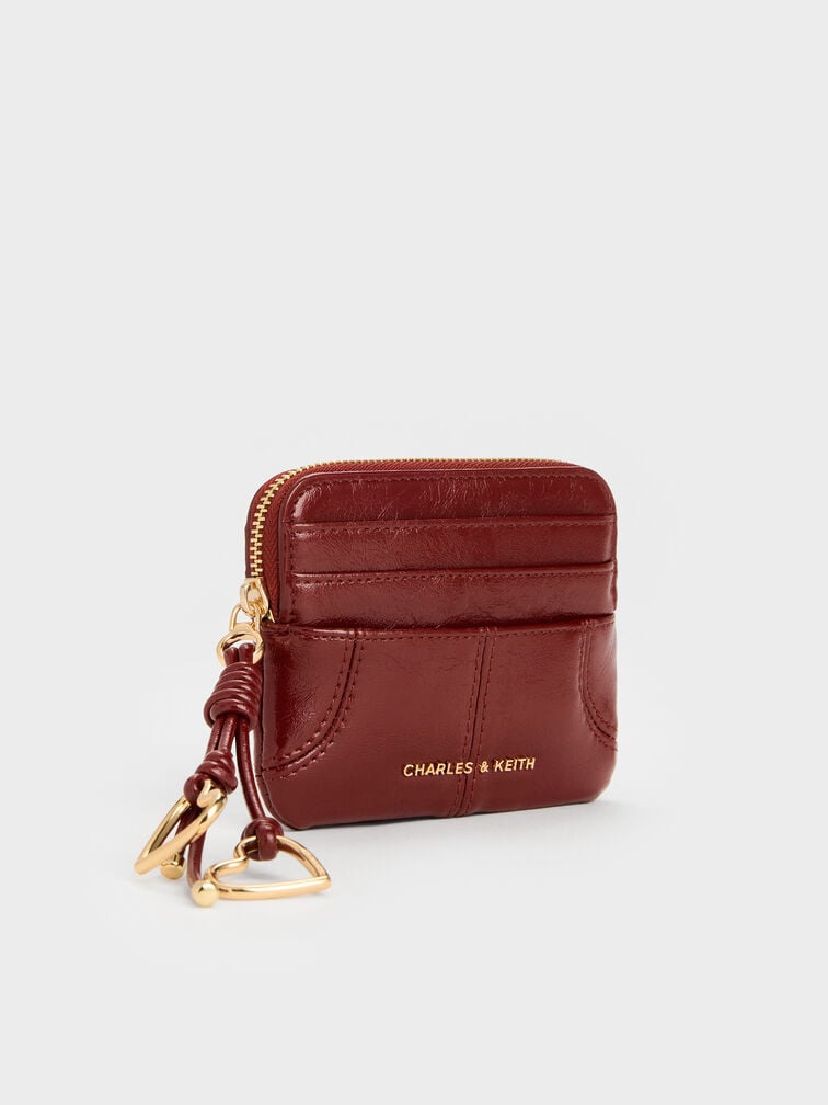 Ciara Top-Zip Card Holder, Burgundy, hi-res