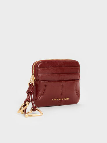 Ciara Top-Zip Card Holder, Burgundy, hi-res