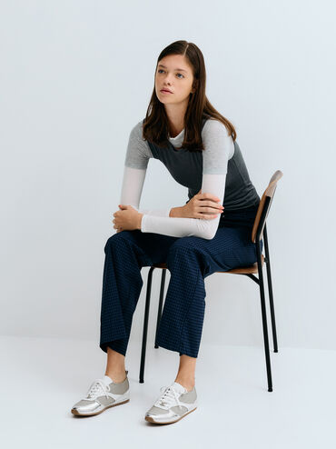 Gi&agrave;y sneakers cổ thấp Jace, Bạc, hi-res