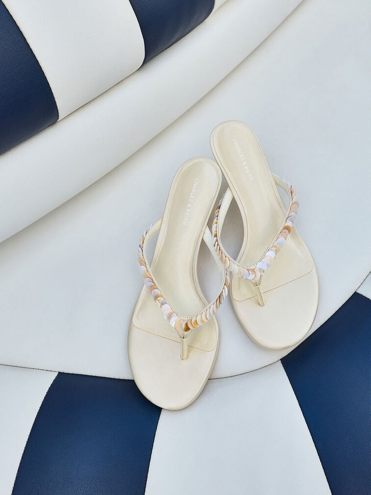 Gi&agrave;y mules cao g&oacute;t Briella Sequinned, Kem, hi-res
