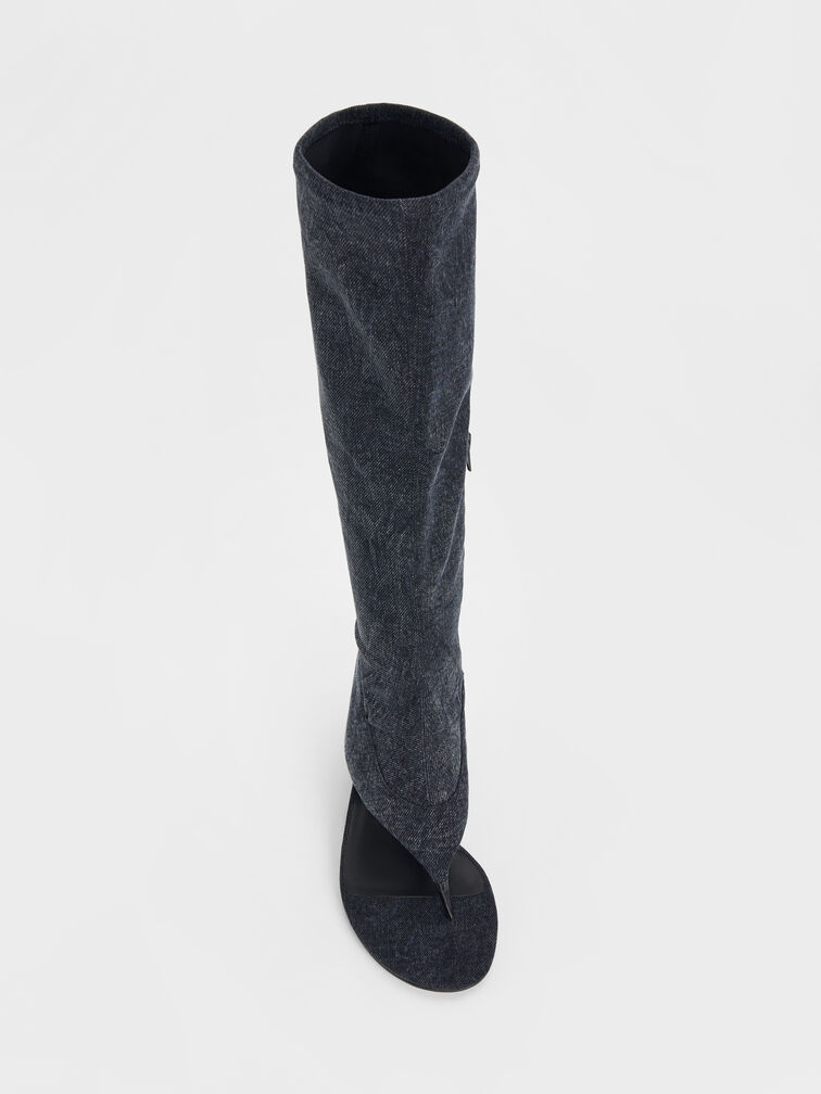 Aether Denim Thong Boots, Dark Blue, hi-res