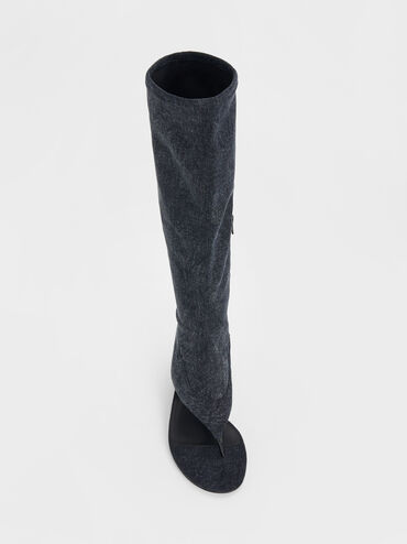 Aether Denim Thong Boots, Dark Blue, hi-res