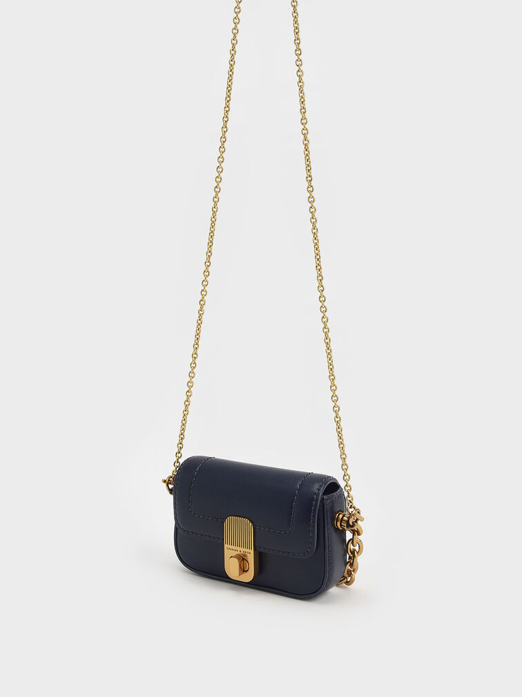 Enya Chain-Handle Mini Bag, Navy, hi-res