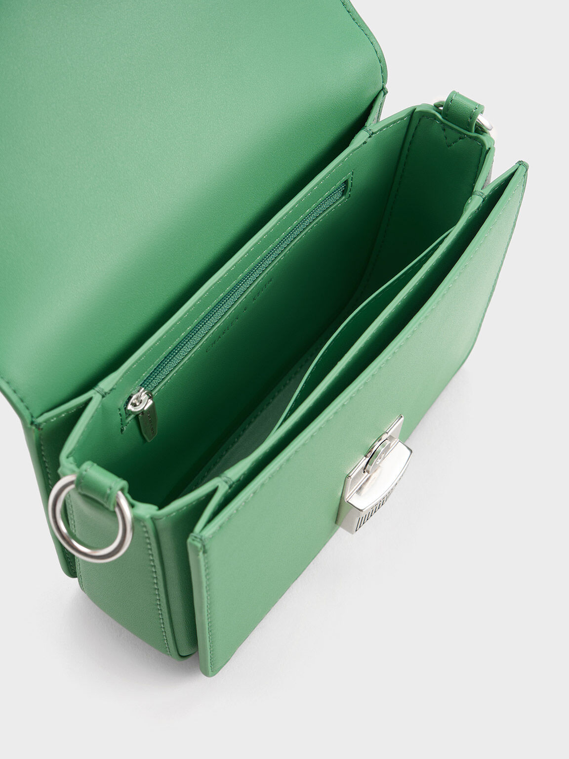 Kalinda Metallic Accent Boxy Bag, Green, hi-res