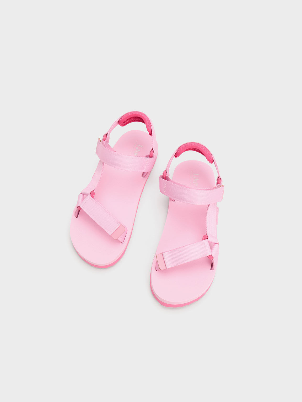 Giày sandals trẻ em quai ngang Grosgrain Touch-Strap, Hồng, hi-res