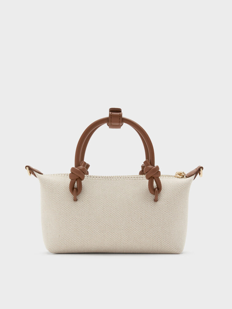 Sammie Canvas Knotted-Handle Tote Bag, Chocolate, hi-res