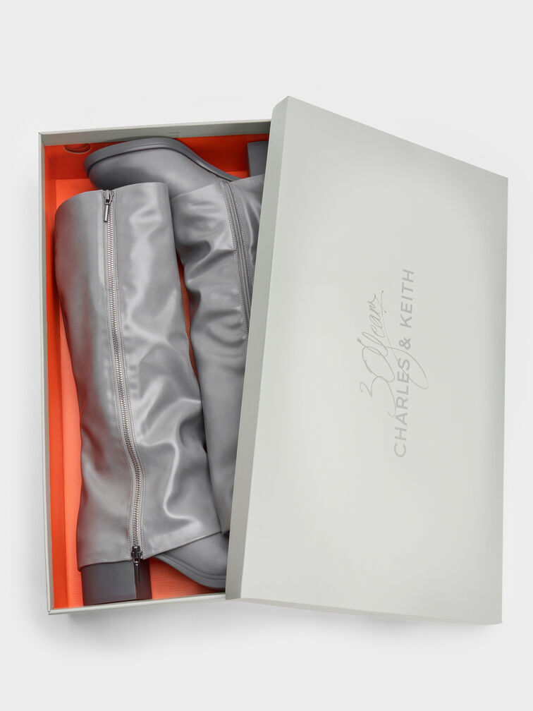 Gi&agrave;y boots cao g&oacute;t Louise Burnished, X&aacute;m nhạt, hi-res