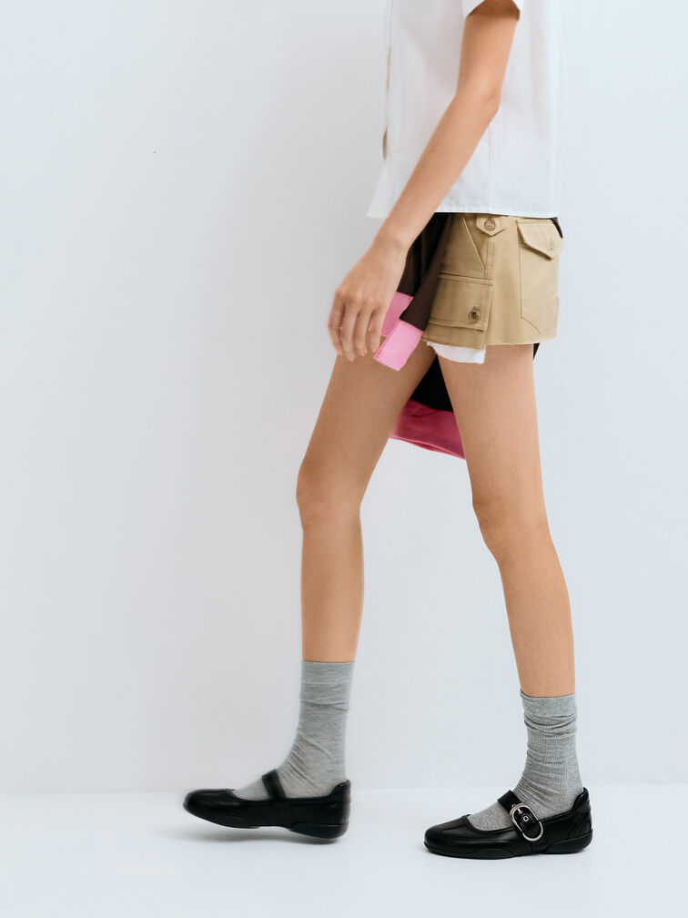 Gi&agrave;y sneakers cổ thấp Louise, Đen, hi-res