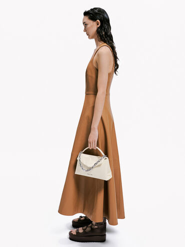 Andromeda Chunky-Chain Top Handle Bag, Cream, hi-res