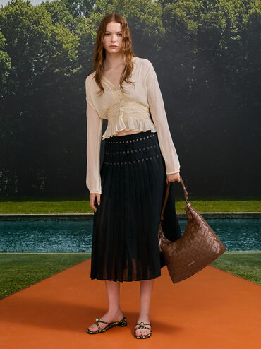 T&uacute;i đeo vai Ivette Woven Tassel, Chocolate, hi-res