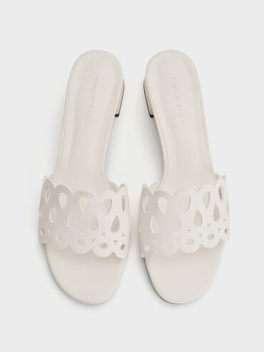 Gi&agrave;y mules cao g&oacute;t Cut-Out, Trắng, hi-res