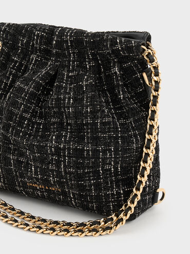 Balo phom chữ nhật Duo Tweed, Black Tweed, hi-res