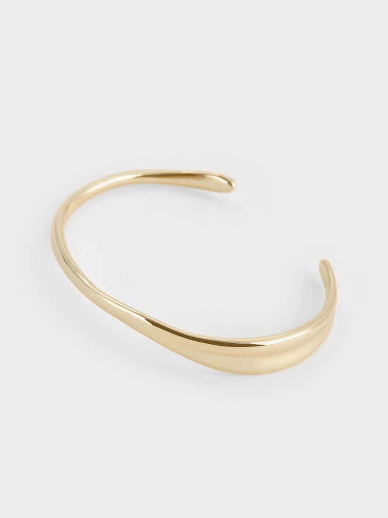 Donora Sculptural Cuff Bangle, Gold, hi-res