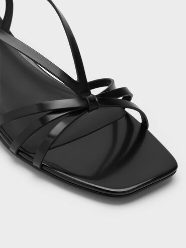 Strappy Kitten-Heel Sandals, Black Boxed, hi-res