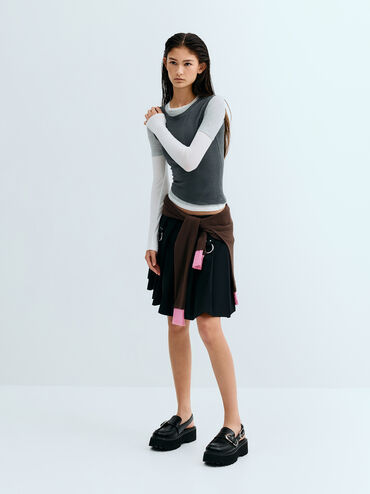 Eliot Platform Slingback Loafers, Black, hi-res