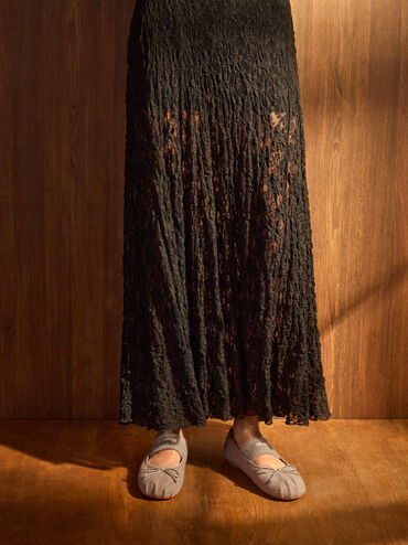 Winona Felt Mary Jane Flats, Light Grey, hi-res