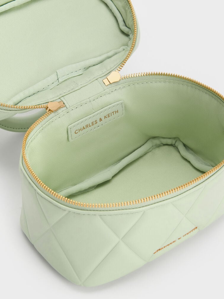 Arwen Quilted Top Handle Vanity Bag, Mint Green, hi-res
