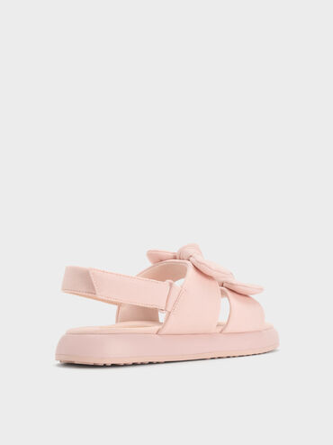 Gi&agrave;y sandals b&eacute; g&aacute;i Twill Bow, Hồng nhạt, hi-res