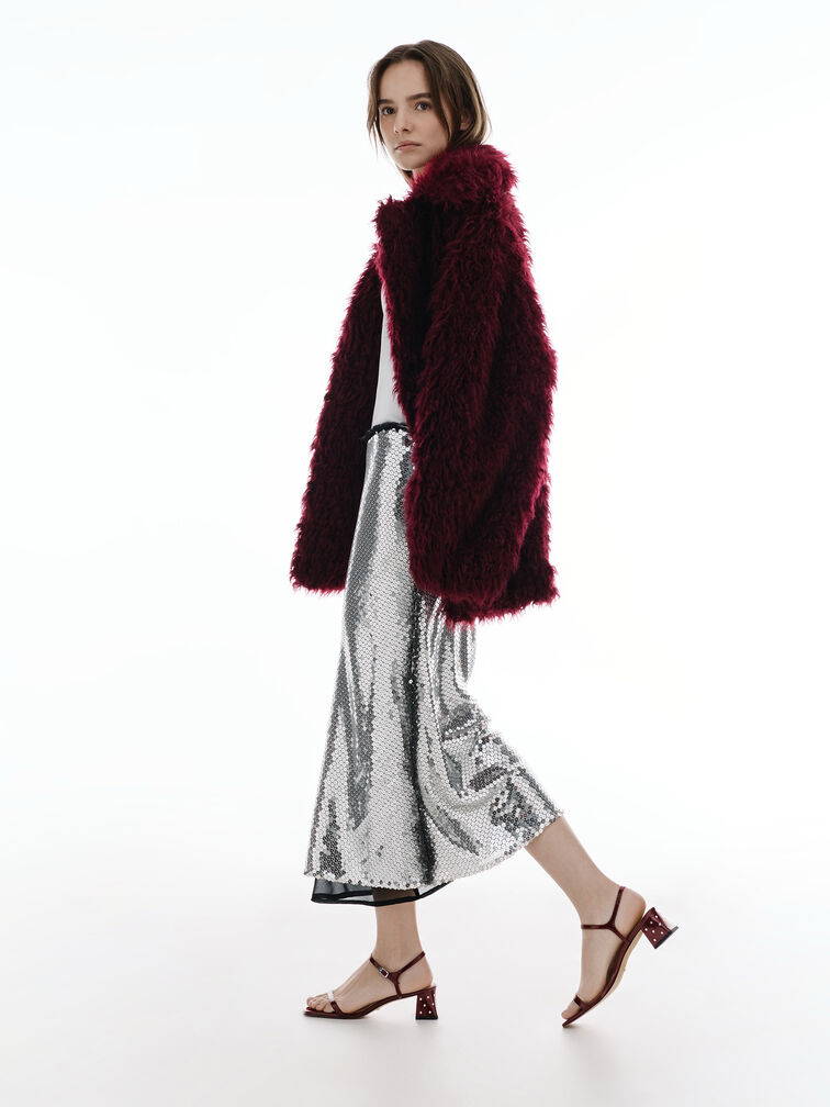 Emmaline Patent Leather Crystal Sandals, Burgundy, hi-res