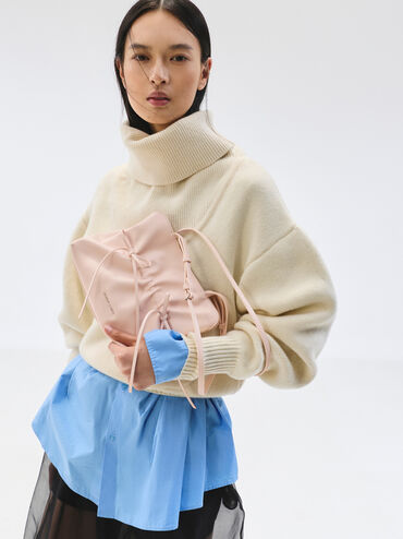 T&uacute;i đeo vai thắt nơ Reese hồng phớt, Soft Pink, hi-res