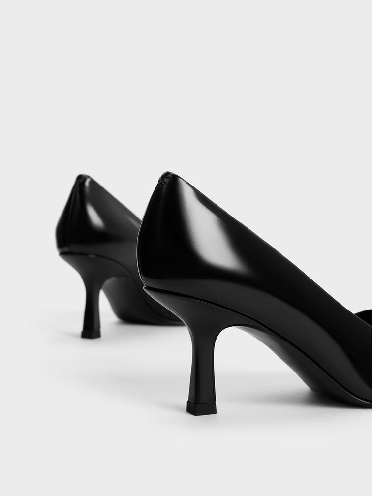Gi&agrave;y cao g&oacute;t mũi nhọn Metallic Accent Pointed-Toe, Đen b&oacute;ng nh&aacute;m, hi-res