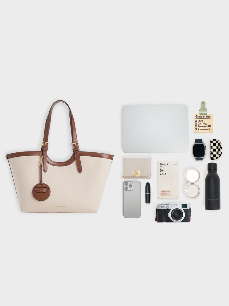 XL Enola Canvas Tote Bag, Chocolate, hi-res