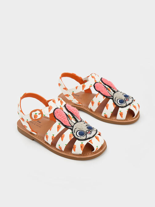 Girls' Judy Hopps Carrot-Print Gladiator Sandals, Multi, hi-res