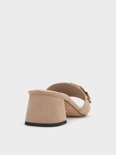 Gi&agrave;y mules cao g&oacute;t Whitney Suede & Leather, N&acirc;u x&aacute;m, hi-res