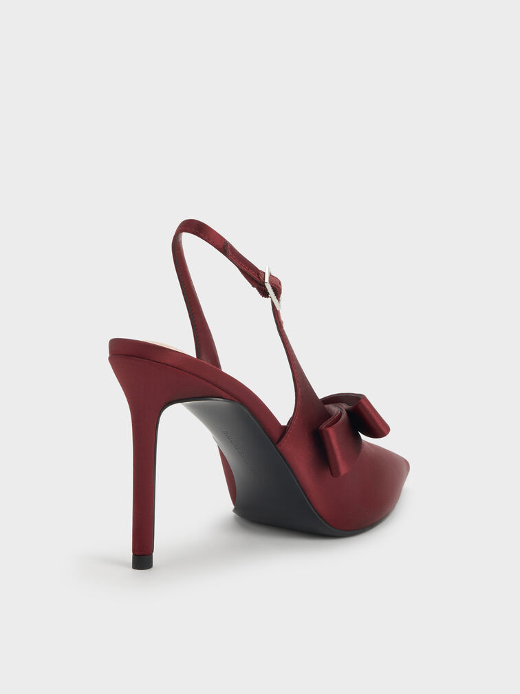 Gi&agrave;y sandals cao g&oacute;t Satin, Đỏ, hi-res