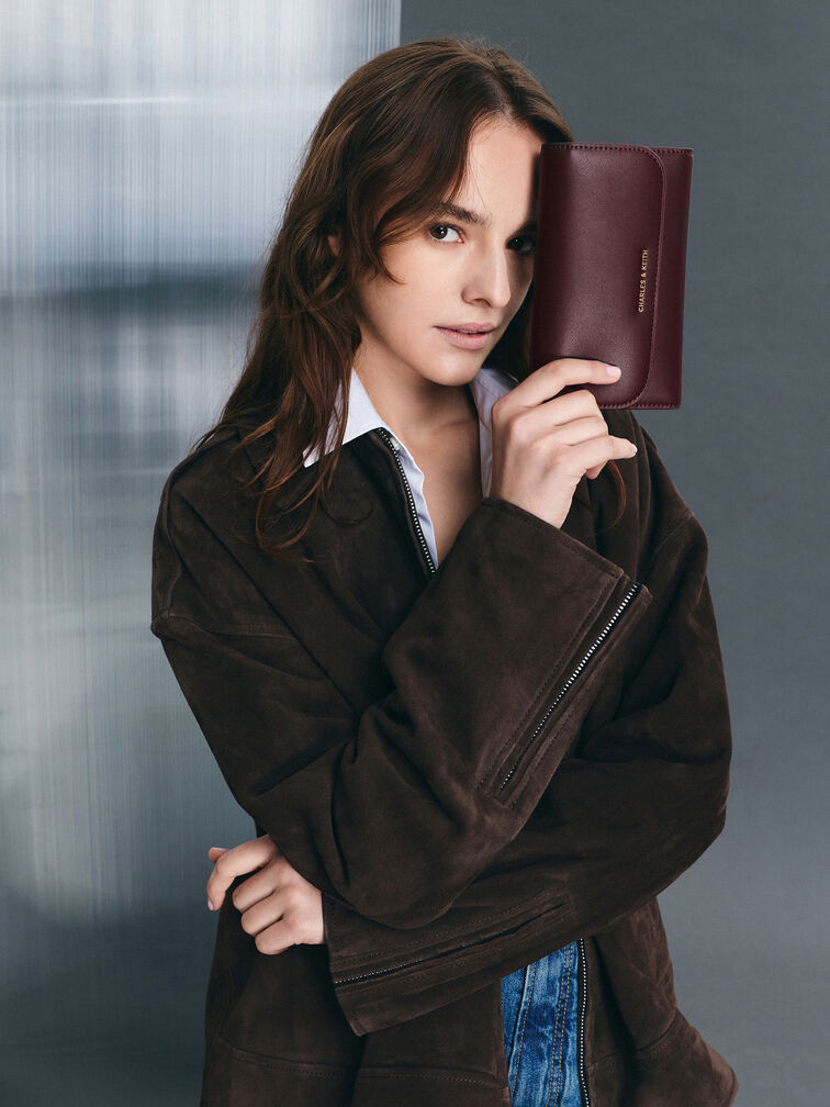 Ví dài nắp gập Octavia Front Flap, Wineberry Red, hi-res