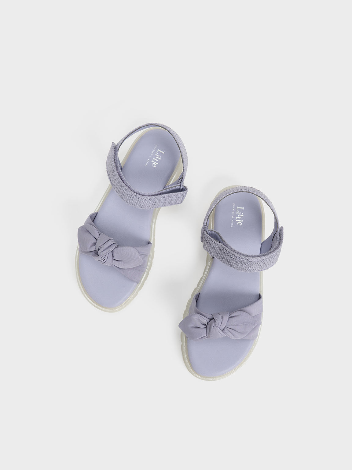 Giày sandals trẻ em Nylon Knotted, Xám hoa lilac, hi-res
