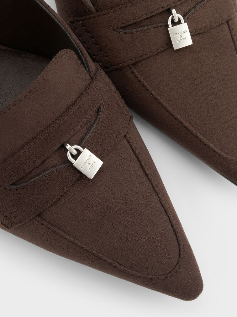 Griselda Faux Suede Slingback Pumps, Dark Brown Textured, hi-res