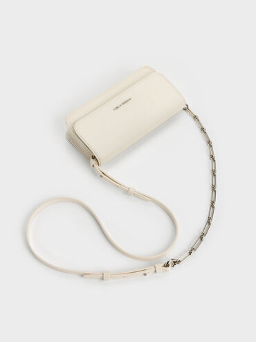 Lane Chain-Handle Wallet, Cream, hi-res