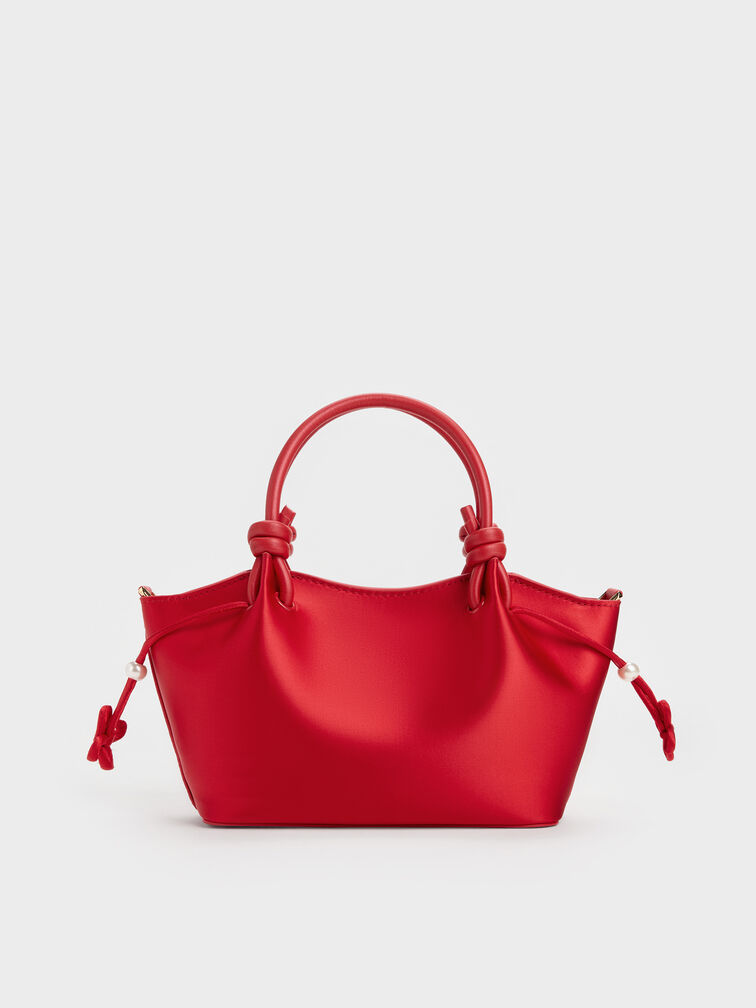 Sammie Pearl-Butterfly Knotted-Handle Tote Bag, Red, hi-res