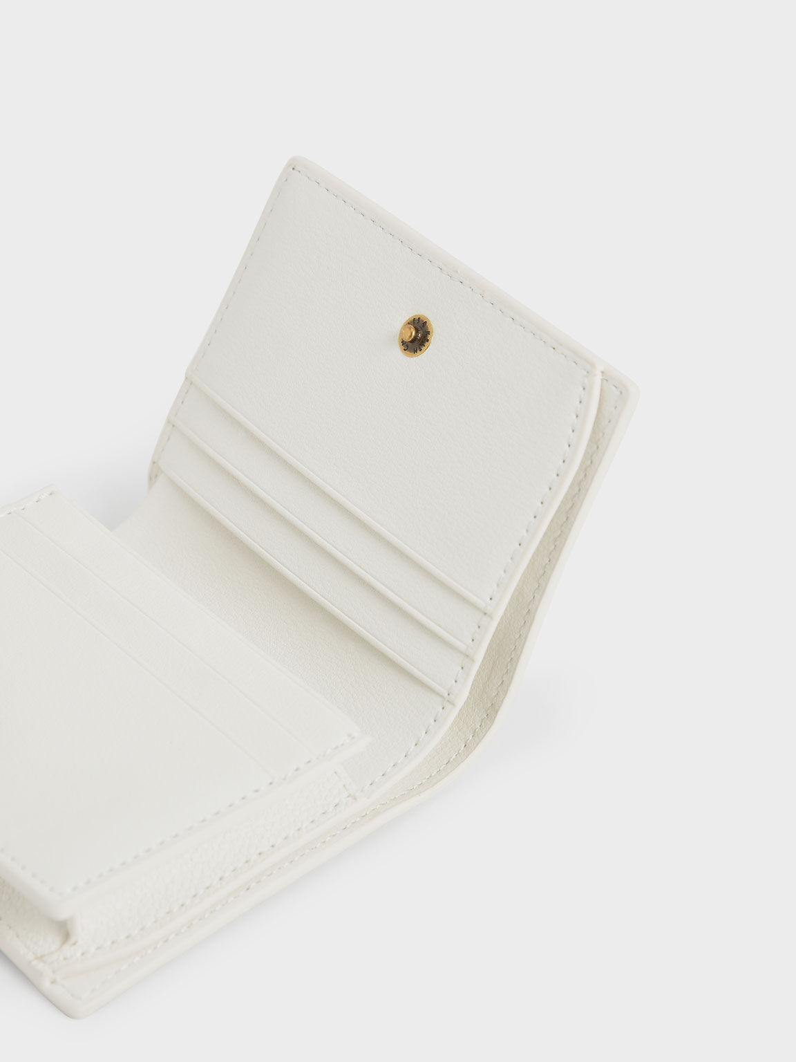 Snap Button Card Holder, White, hi-res