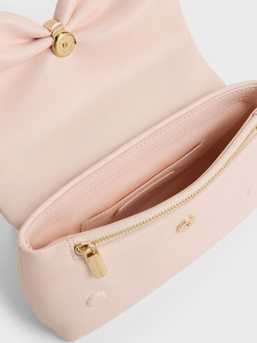 Halsey Ruched Chain Shoulder Bag, Soft Pink, hi-res