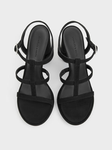 Gi&agrave;y sandals đế cao Aether, Đen họa tiết, hi-res